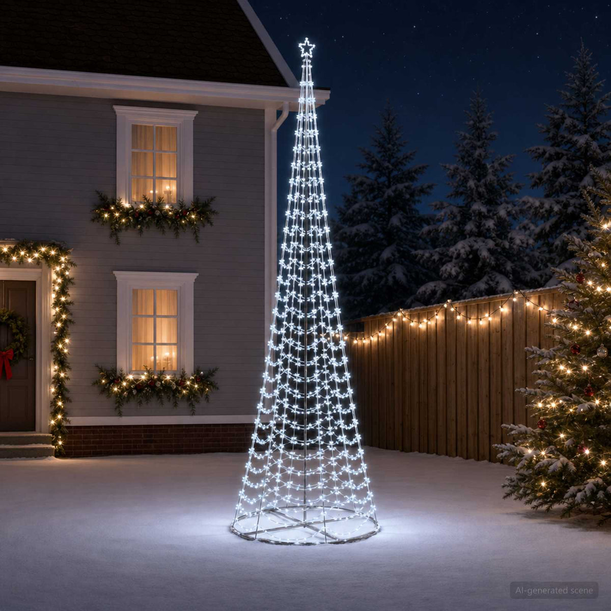 vidaXL LED Spiral Christmas Tree with Base EKENAS 500 cm 868 LEDs