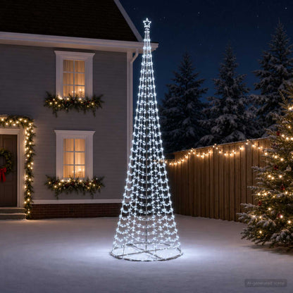 vidaXL LED Spiral Christmas Tree with Base EKENAS 500 cm 868 LEDs
