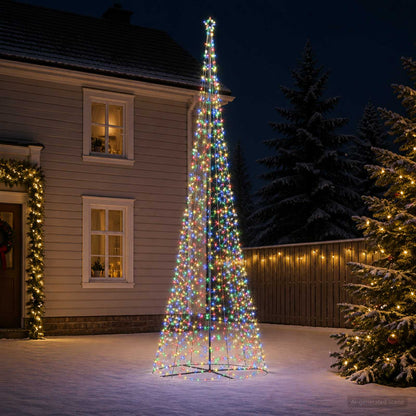 vidaXL LED Spiral Christmas Tree with Base EKENAS 500 cm 868 LEDs