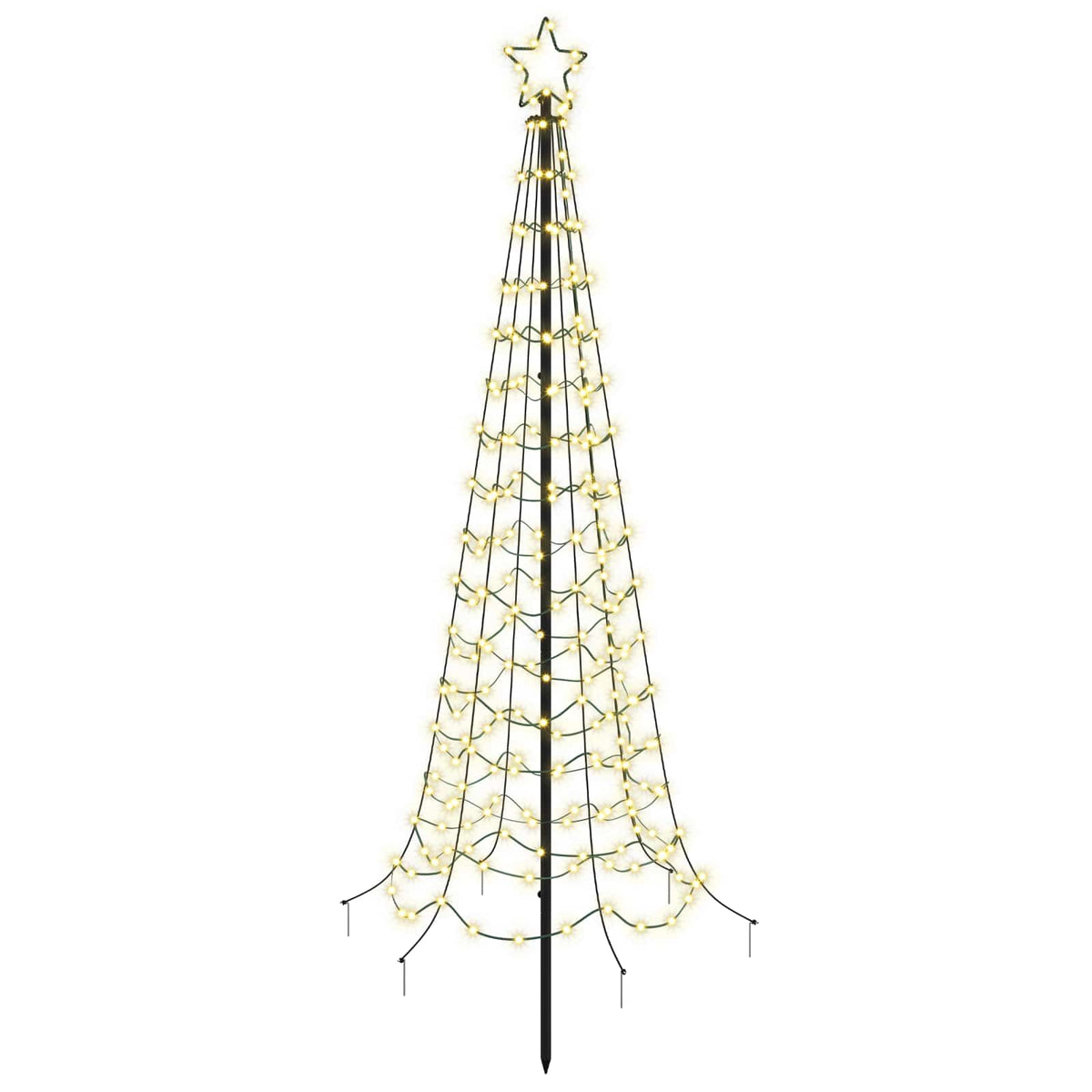 vidaXL LED Spiral Christmas Tree with Spike EKENAS 180 cm 220 LEDs