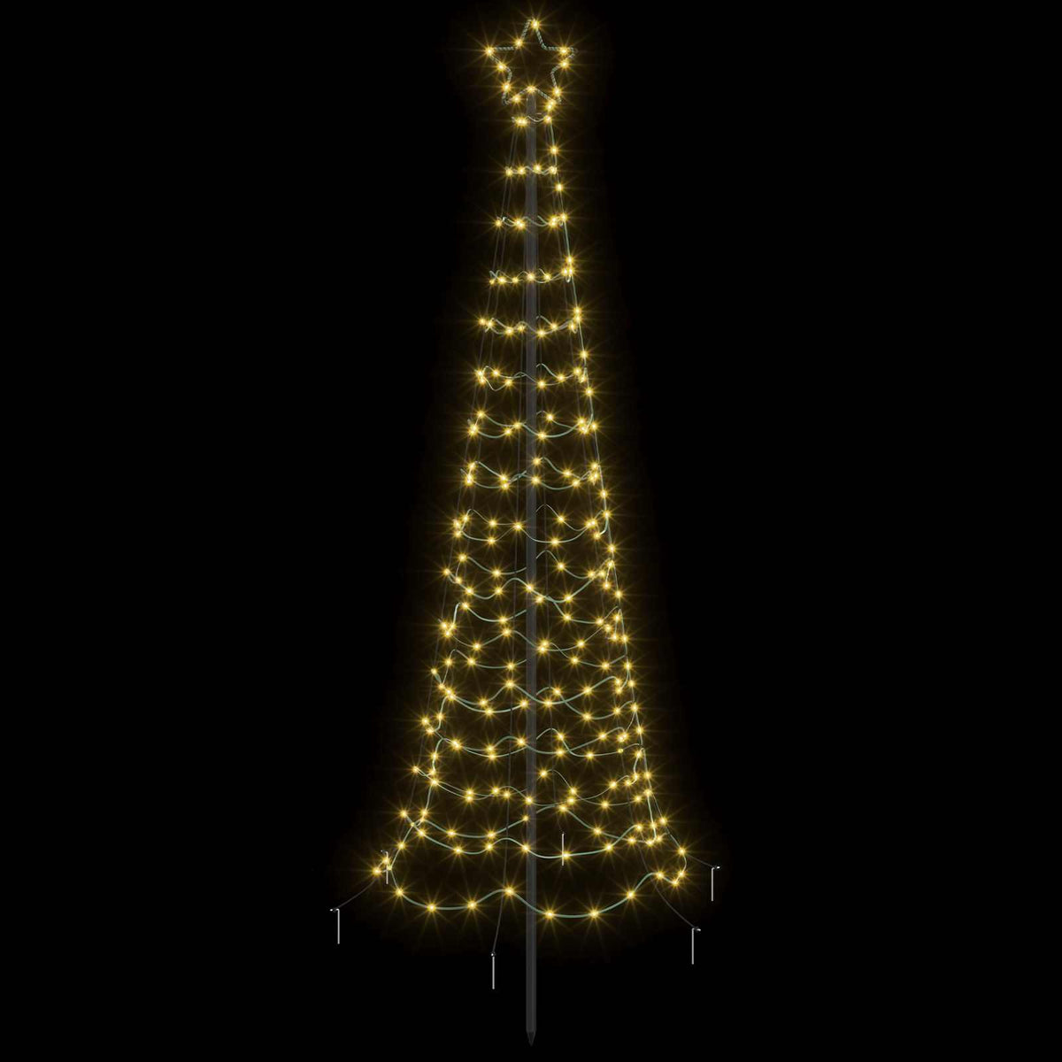 vidaXL LED Spiral Christmas Tree with Spike EKENAS 180 cm 220 LEDs