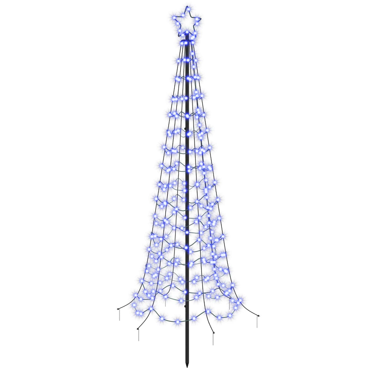 vidaXL LED Spiral Christmas Tree with Spike EKENAS 180 cm 220 LEDs