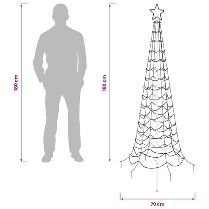 vidaXL LED Spiral Christmas Tree with Spike EKENAS 180 cm 220 LEDs