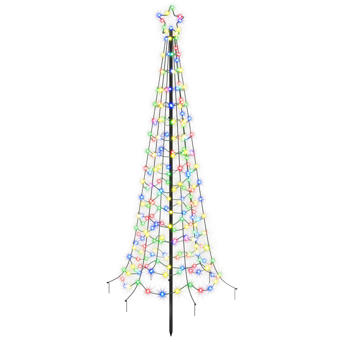 vidaXL LED Spiral Christmas Tree with Spike EKENAS 180 cm 220 LEDs