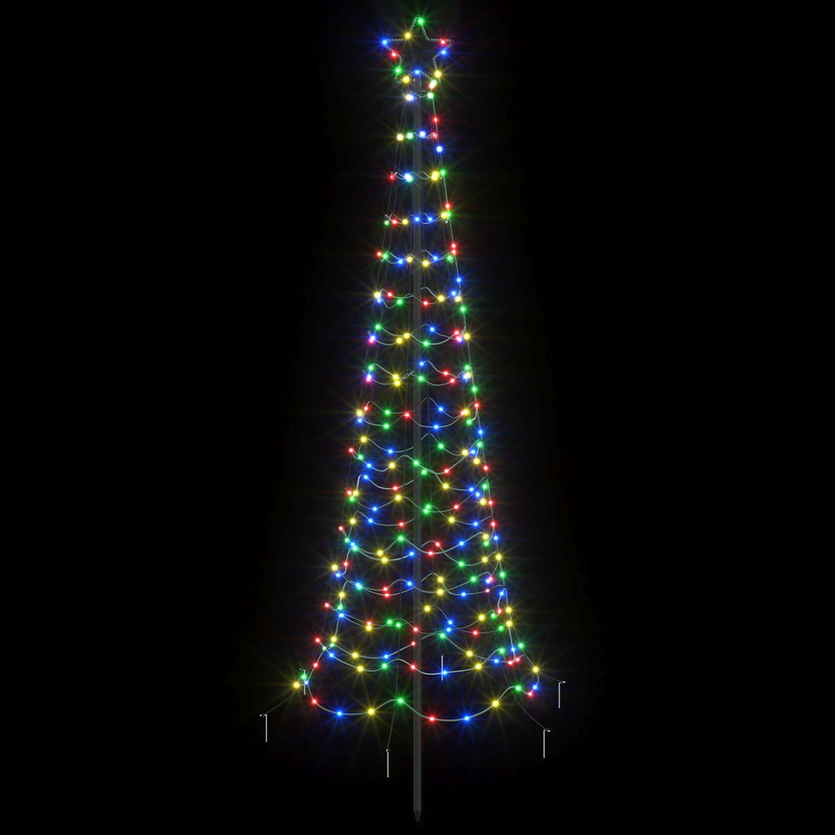 vidaXL LED Spiral Christmas Tree with Spike EKENAS 180 cm 220 LEDs