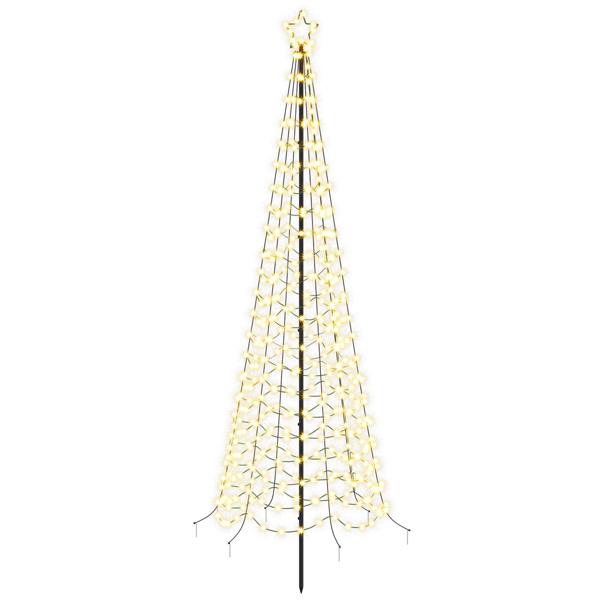 vidaXL LED Spiral Christmas Tree with Spike EKENAS 250 cm 370 LEDs