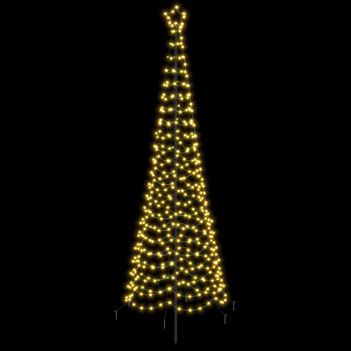 vidaXL LED Spiral Christmas Tree with Spike EKENAS 250 cm 370 LEDs