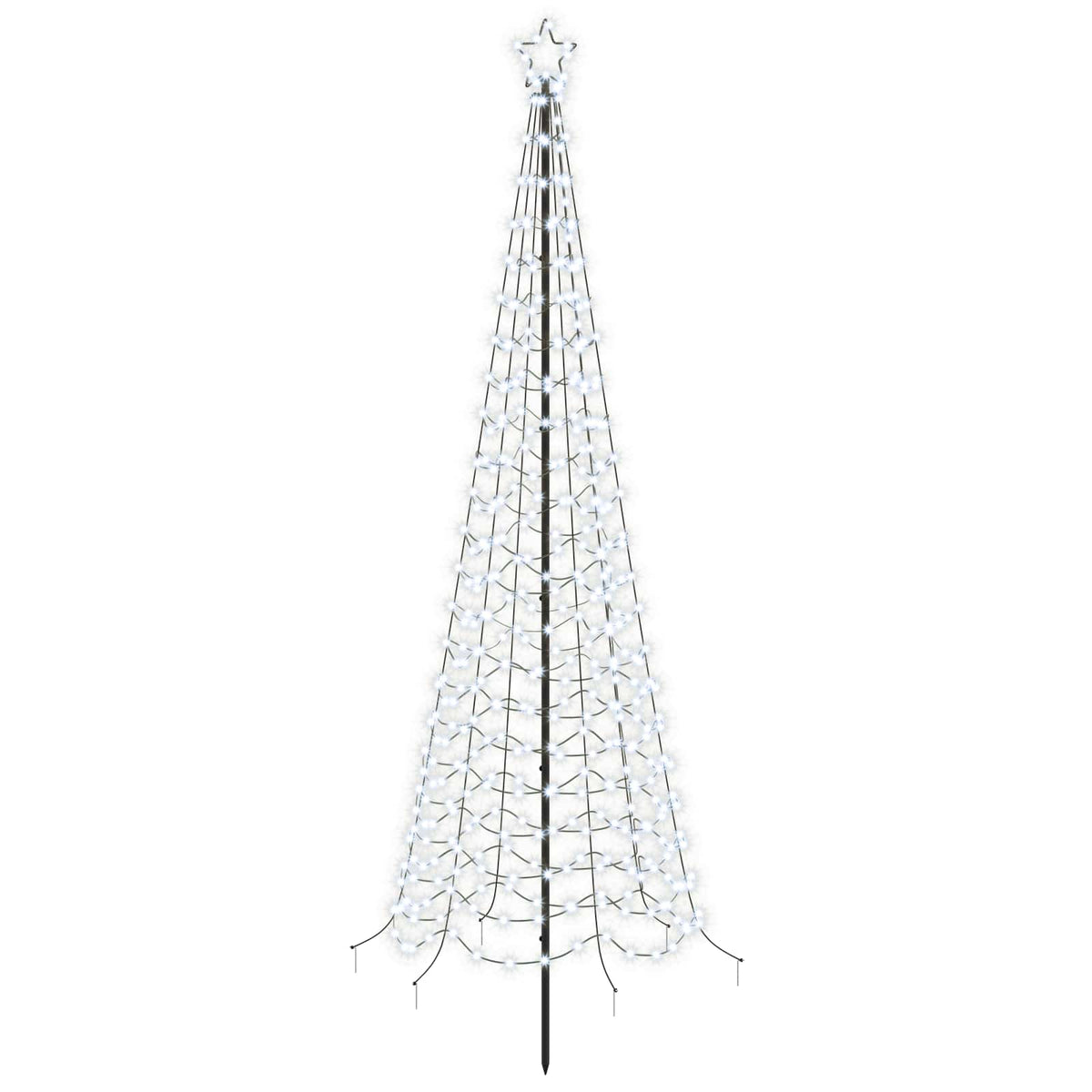 vidaXL LED Spiral Christmas Tree with Spike EKENAS 250 cm 370 LEDs
