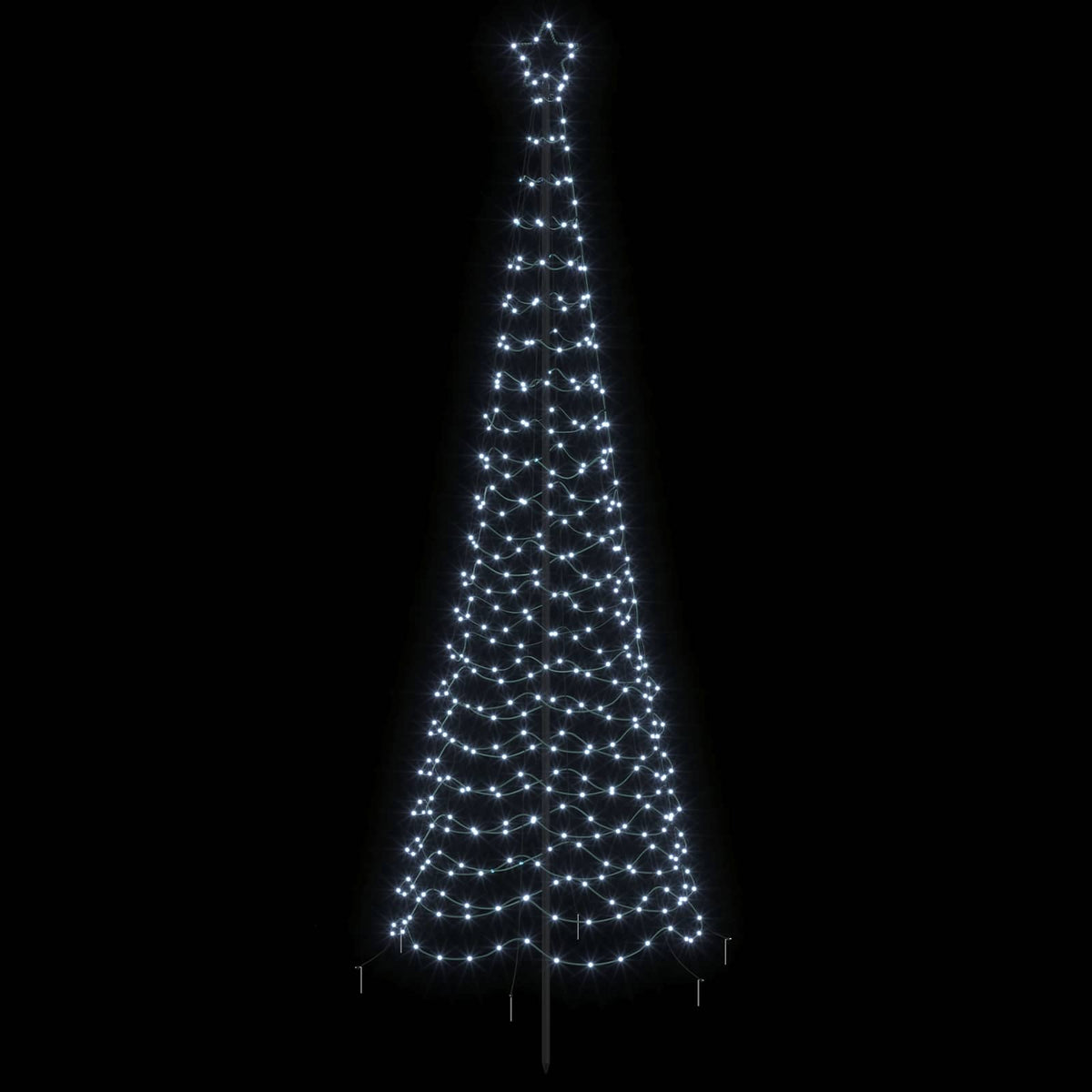 vidaXL LED Spiral Christmas Tree with Spike EKENAS 250 cm 370 LEDs