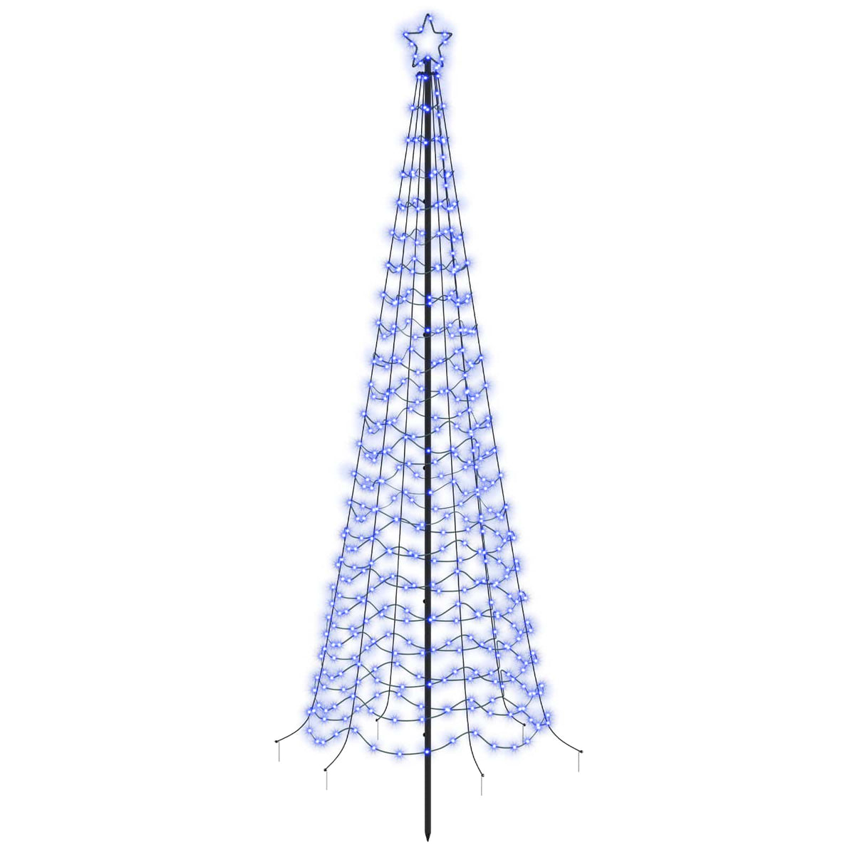 vidaXL LED Spiral Christmas Tree with Spike EKENAS 250 cm 370 LEDs