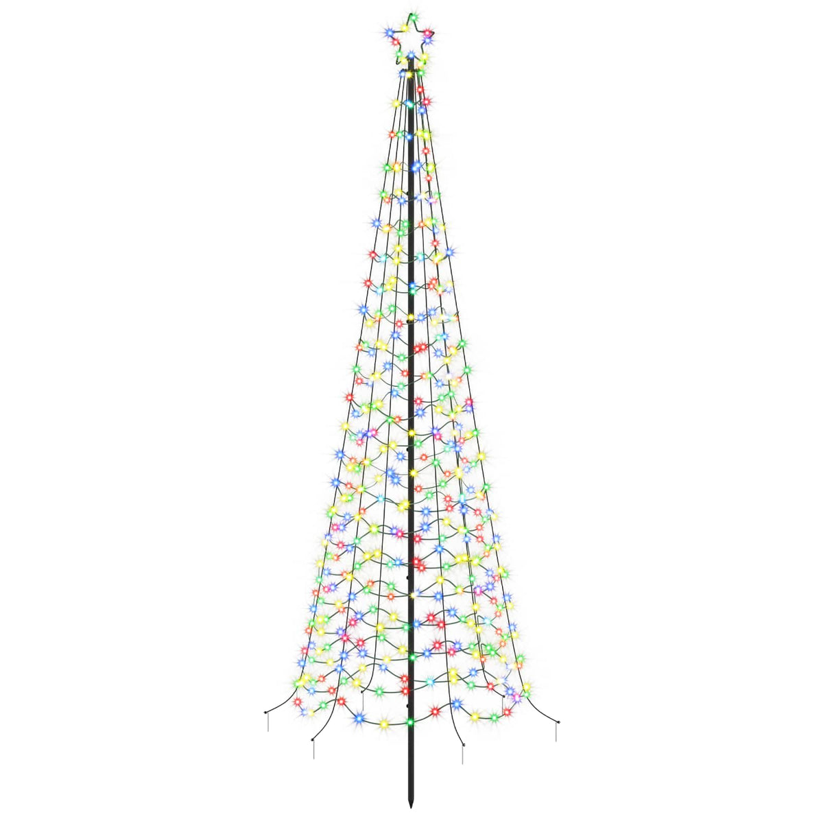 vidaXL LED Spiral Christmas Tree with Spike EKENAS 250 cm 370 LEDs