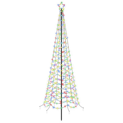 vidaXL LED Spiral Christmas Tree with Spike EKENAS 250 cm 370 LEDs