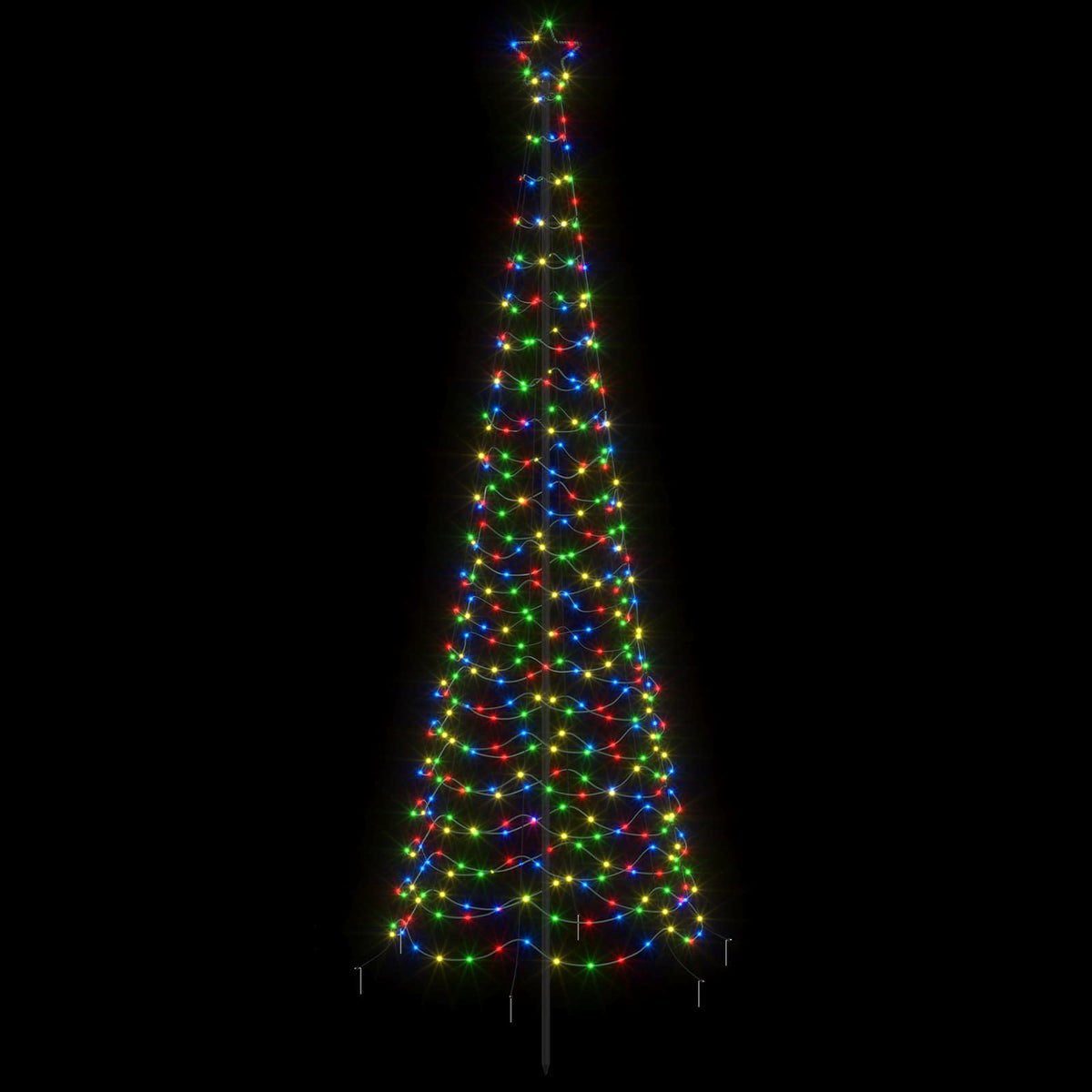 vidaXL LED Spiral Christmas Tree with Spike EKENAS 250 cm 370 LEDs