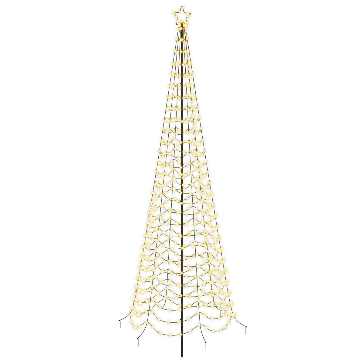 vidaXL LED Spiral Christmas Tree with Spike EKENAS 300 cm 475 LEDs