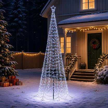 vidaXL LED Spiral Christmas Tree with Spike EKENAS 300 cm 475 LEDs