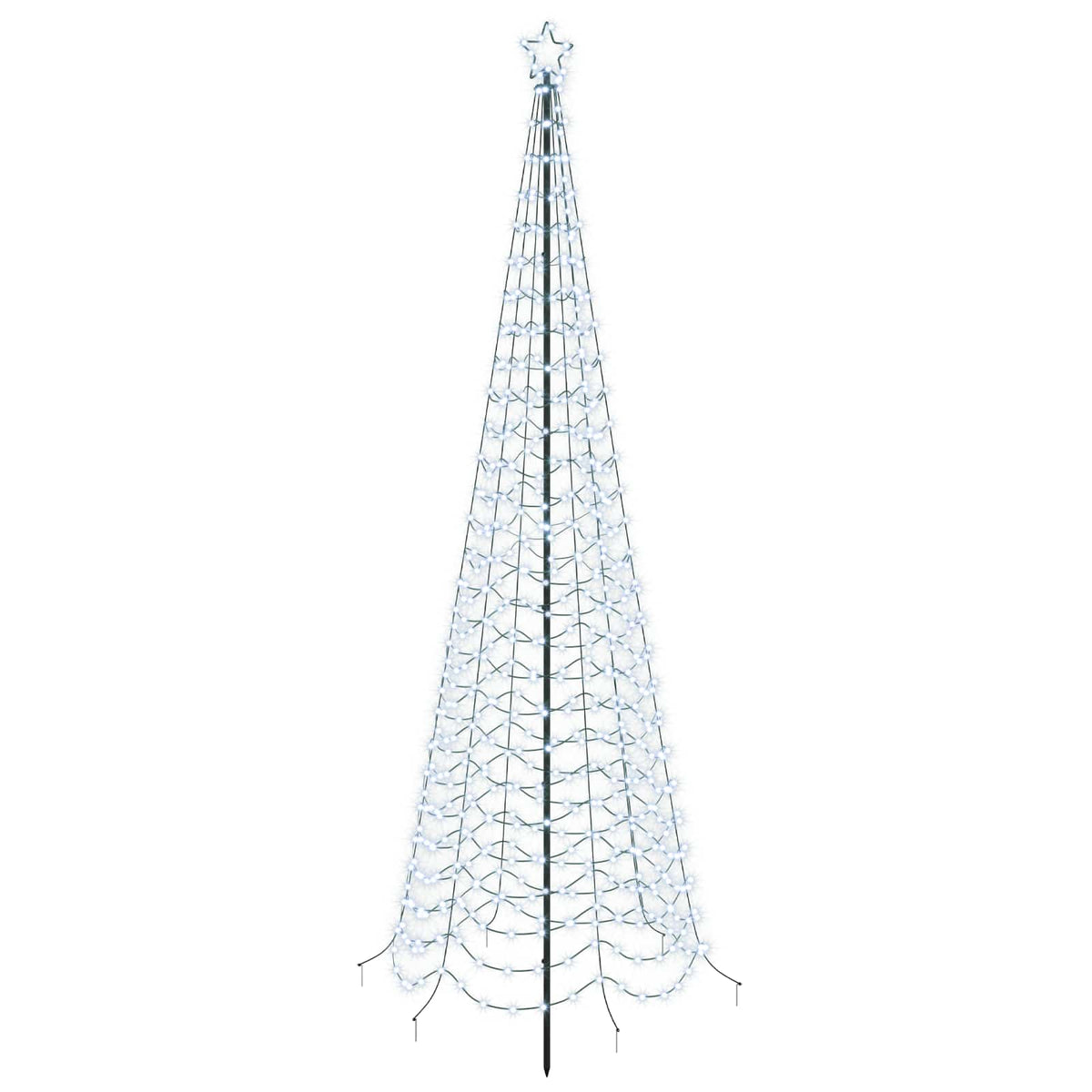 vidaXL LED Spiral Christmas Tree with Spike EKENAS 300 cm 475 LEDs