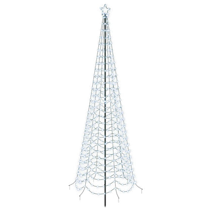 vidaXL LED Spiral Christmas Tree with Spike EKENAS 300 cm 475 LEDs
