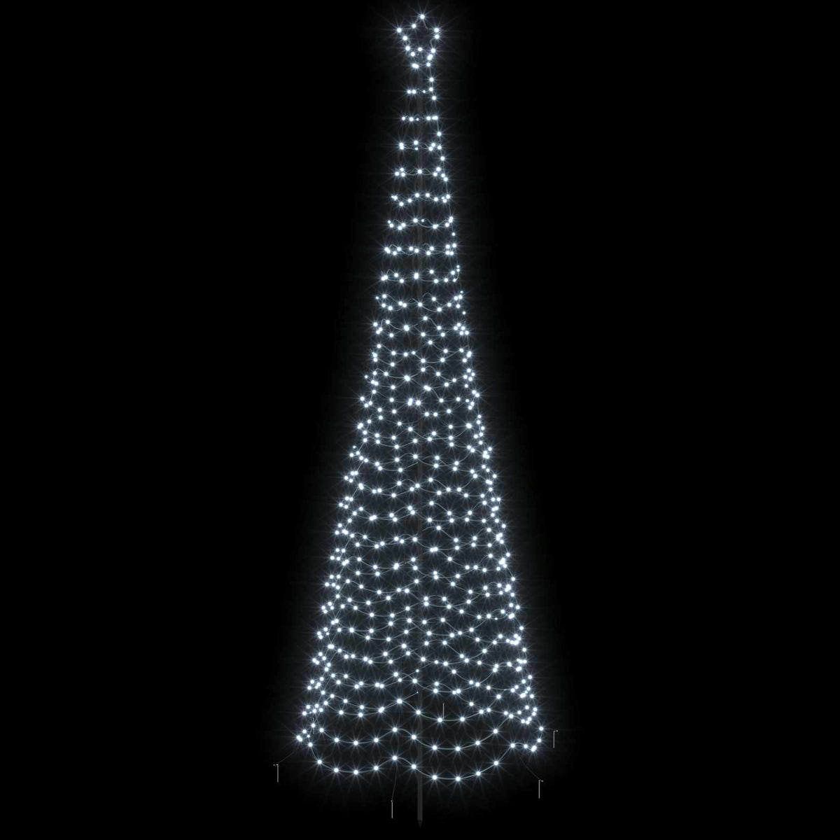 vidaXL LED Spiral Christmas Tree with Spike EKENAS 300 cm 475 LEDs