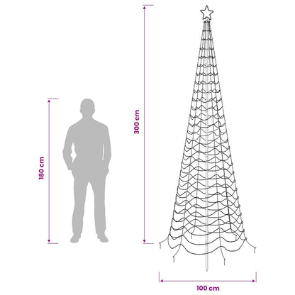 vidaXL LED Spiral Christmas Tree with Spike EKENAS 300 cm 475 LEDs