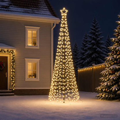 vidaXL LED Spiral Christmas Tree with Spike EKENAS 400 cm 588 LEDs