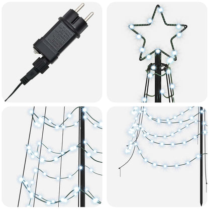 vidaXL LED Spiral Christmas Tree with Spike EKENAS 400 cm 588 LEDs