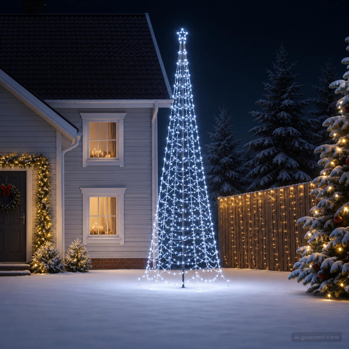 vidaXL LED Spiral Christmas Tree with Spike EKENAS 400 cm 588 LEDs