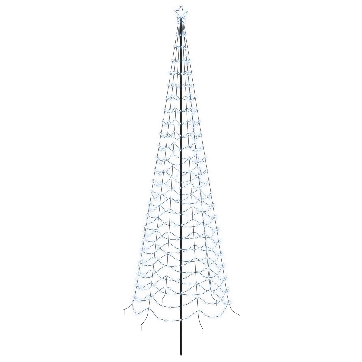 vidaXL LED Spiral Christmas Tree with Spike EKENAS 400 cm 588 LEDs