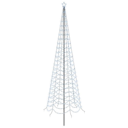 vidaXL LED Spiral Christmas Tree with Spike EKENAS 400 cm 588 LEDs