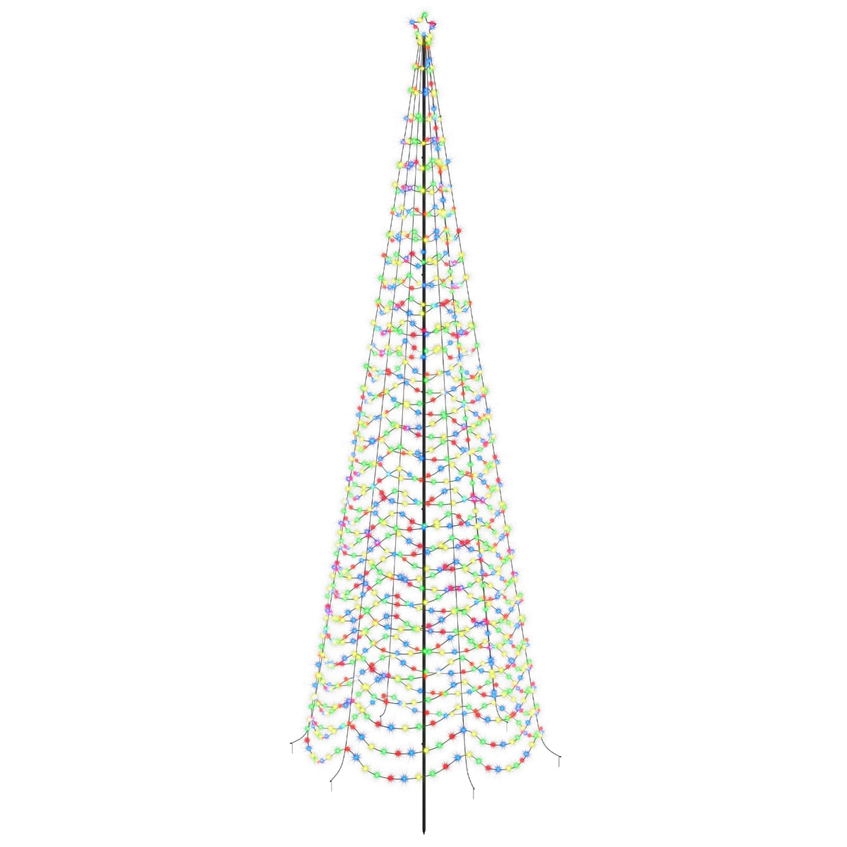 vidaXL LED Spiral Christmas Tree with Spike EKENAS 400 cm 588 LEDs