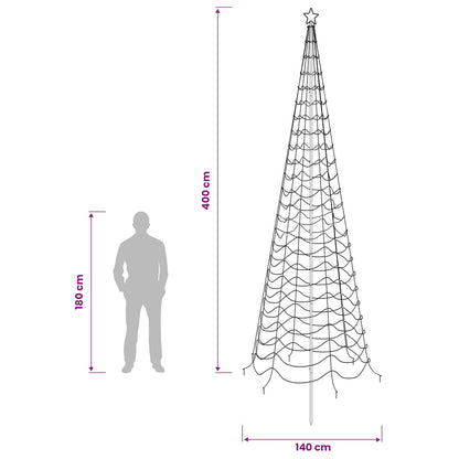 vidaXL LED Spiral Christmas Tree with Spike EKENAS 400 cm 588 LEDs