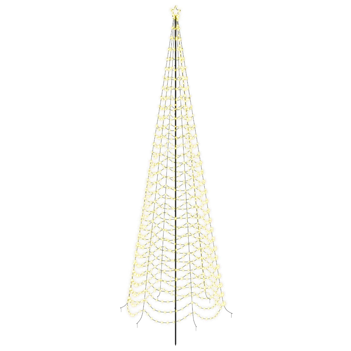 vidaXL LED Spiral Christmas Tree with Spike EKENAS 500 cm 868 LEDs