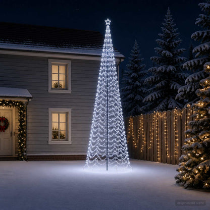 vidaXL LED Spiral Christmas Tree with Spike EKENAS 500 cm 868 LEDs