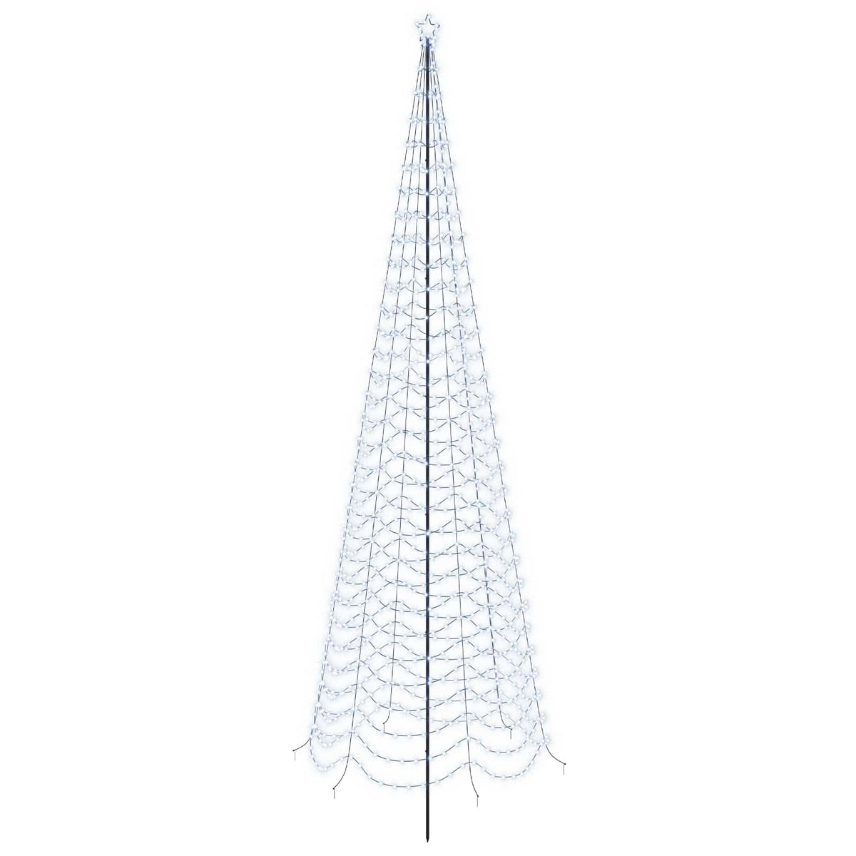 vidaXL LED Spiral Christmas Tree with Spike EKENAS 500 cm 868 LEDs