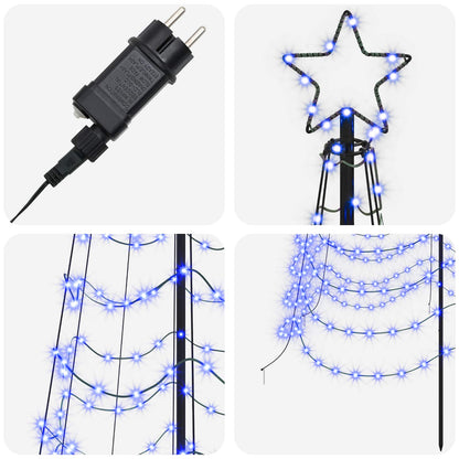 vidaXL LED Spiral Christmas Tree with Spike EKENAS 500 cm 868 LEDs
