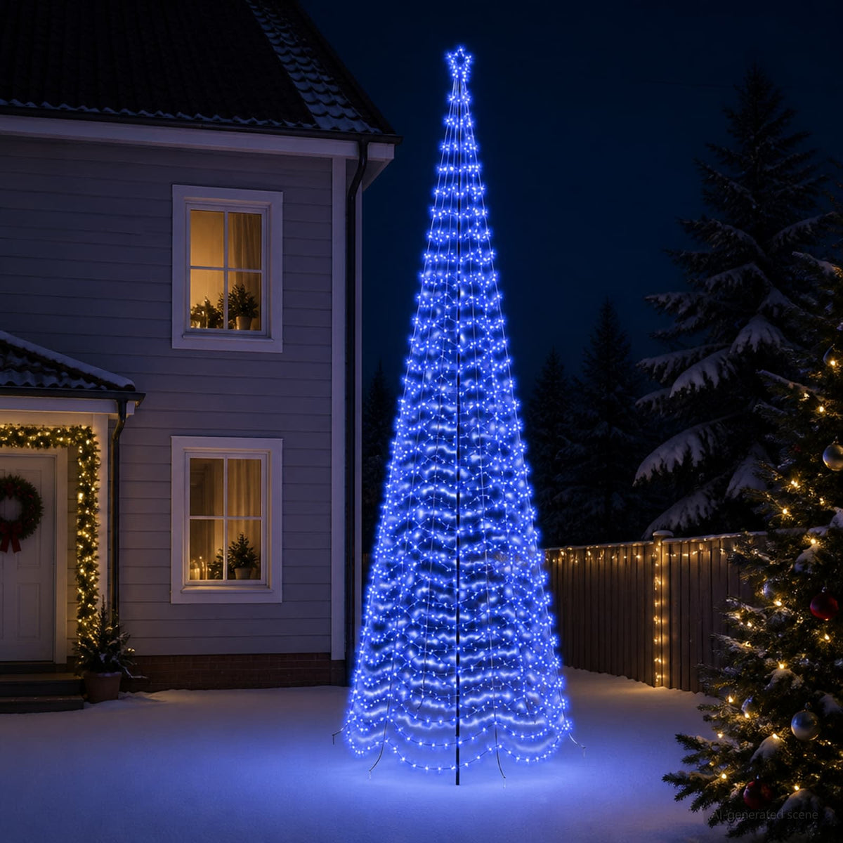 vidaXL LED Spiral Christmas Tree with Spike EKENAS 500 cm 868 LEDs