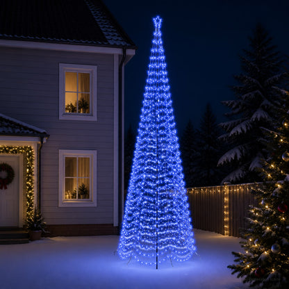 vidaXL LED Spiral Christmas Tree with Spike EKENAS 500 cm 868 LEDs