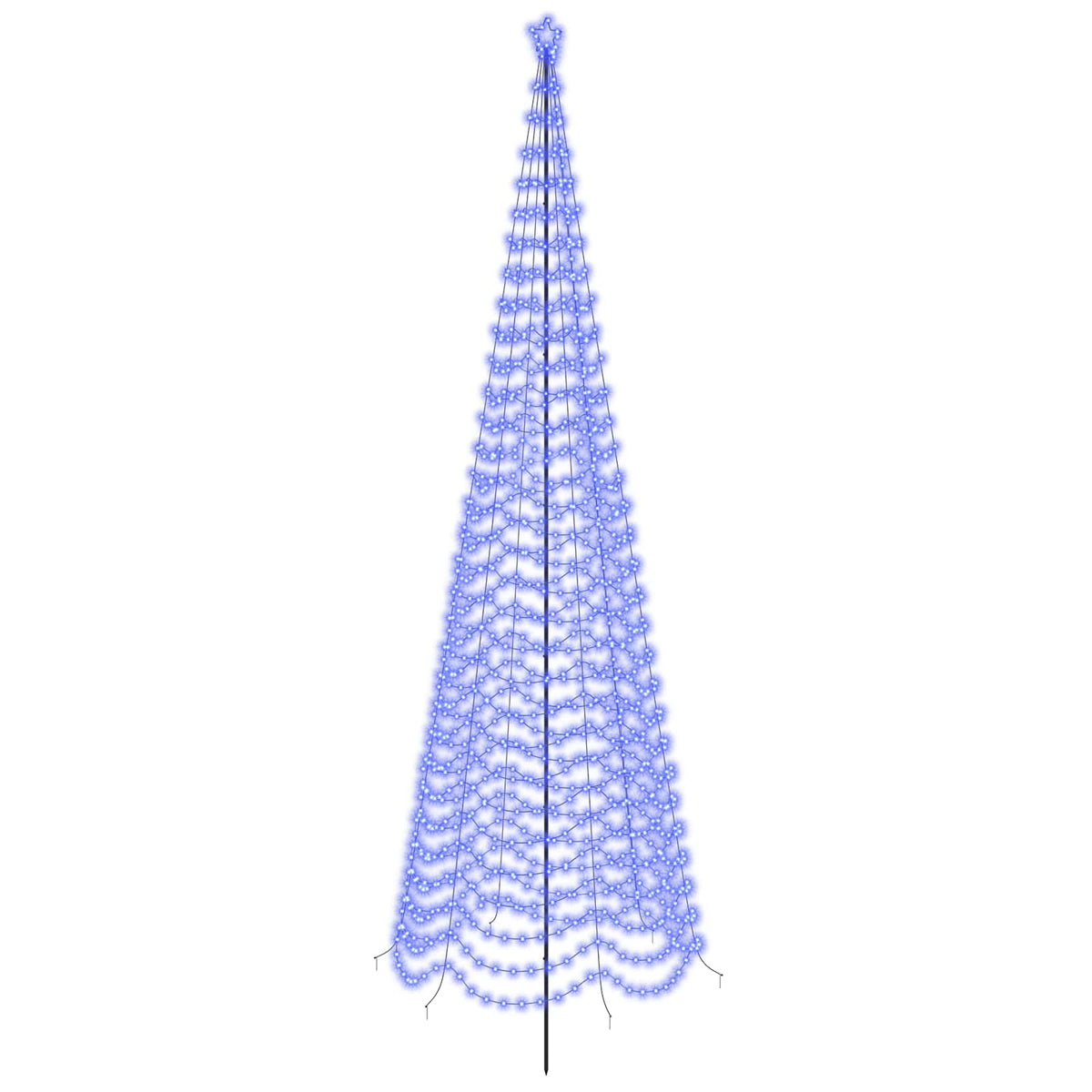 vidaXL LED Spiral Christmas Tree with Spike EKENAS 500 cm 868 LEDs