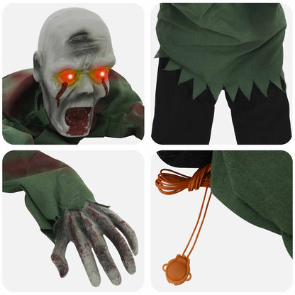 vidaXL Halloween Crawling Zombie SPOOKA Green 110 x 50 x 21 cm