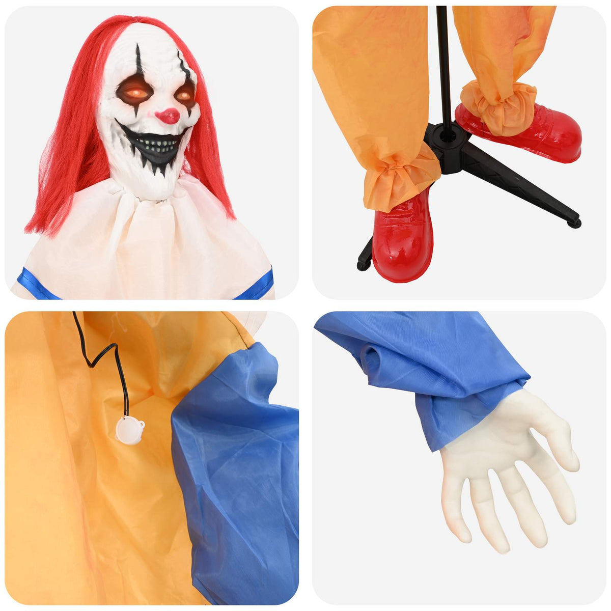 vidaXL Halloween Scary Clown SPOOKA Yellow and Blue 126.5 x 180 cm