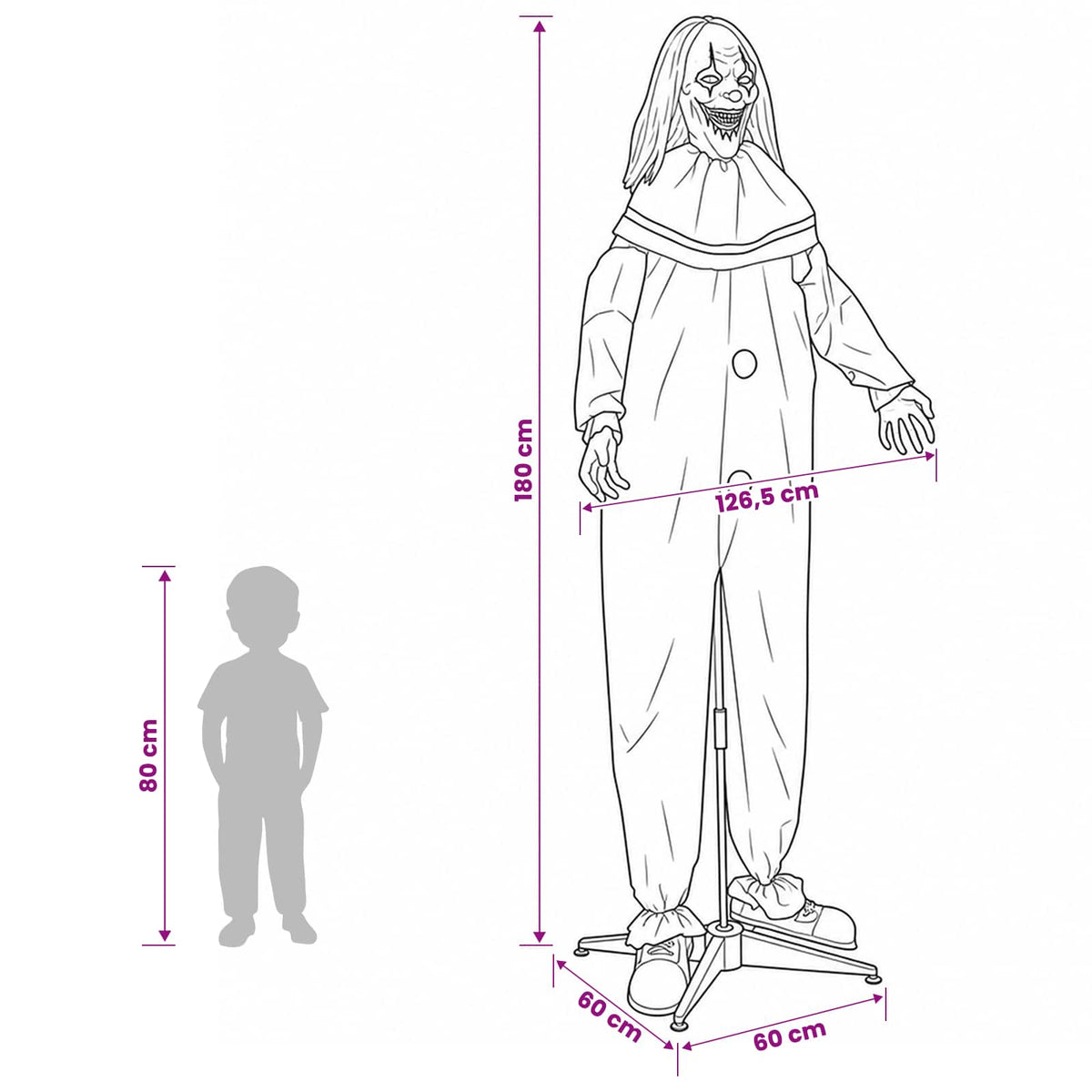 vidaXL Halloween Scary Clown SPOOKA Yellow and Blue 126.5 x 180 cm