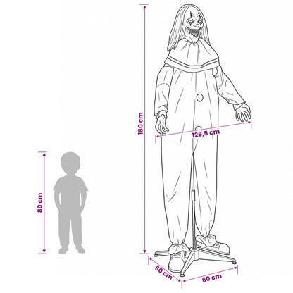 vidaXL Halloween Scary Clown SPOOKA Yellow and Blue 126.5 x 180 cm
