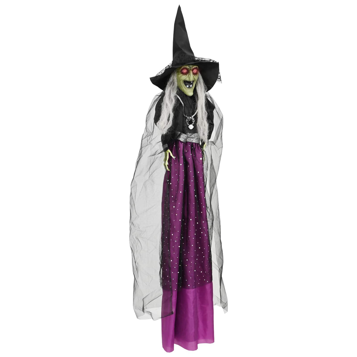 vidaXL Halloween Hanging Witch SPOOKA Purple 30 x 133 cm