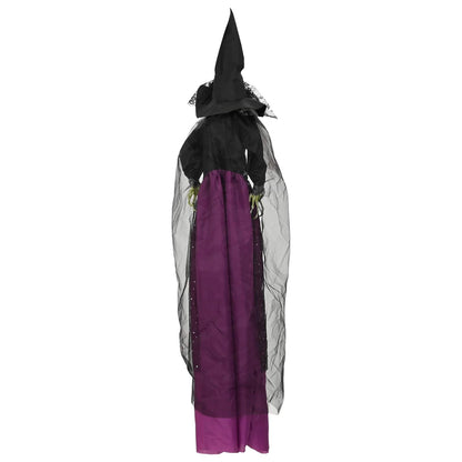 vidaXL Halloween Hanging Witch SPOOKA Purple 30 x 133 cm
