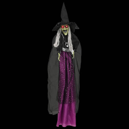 vidaXL Halloween Hanging Witch SPOOKA Purple 30 x 133 cm