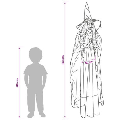 vidaXL Halloween Hanging Witch SPOOKA Purple 30 x 133 cm