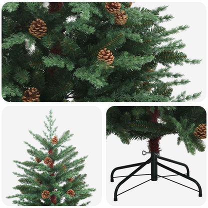 vidaXL Artificial Hinged Christmas Tree 210 cm PE & PVC Green
