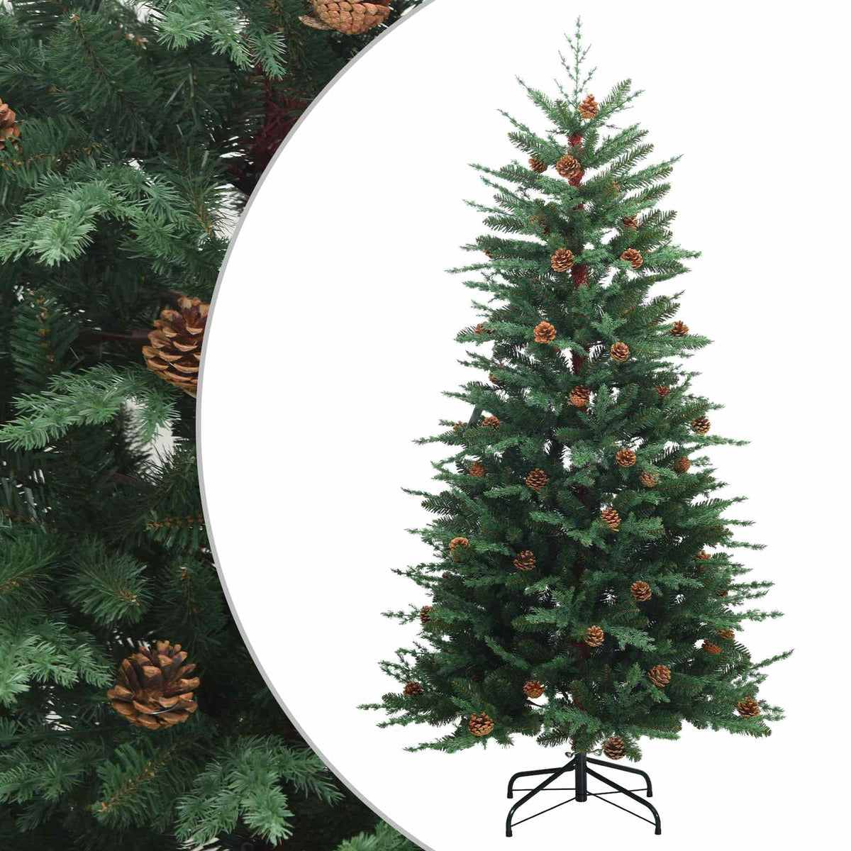 vidaXL Artificial Hinged Christmas Tree 210 cm PE & PVC Green