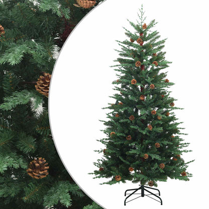 vidaXL Artificial Hinged Christmas Tree 210 cm PE & PVC Green