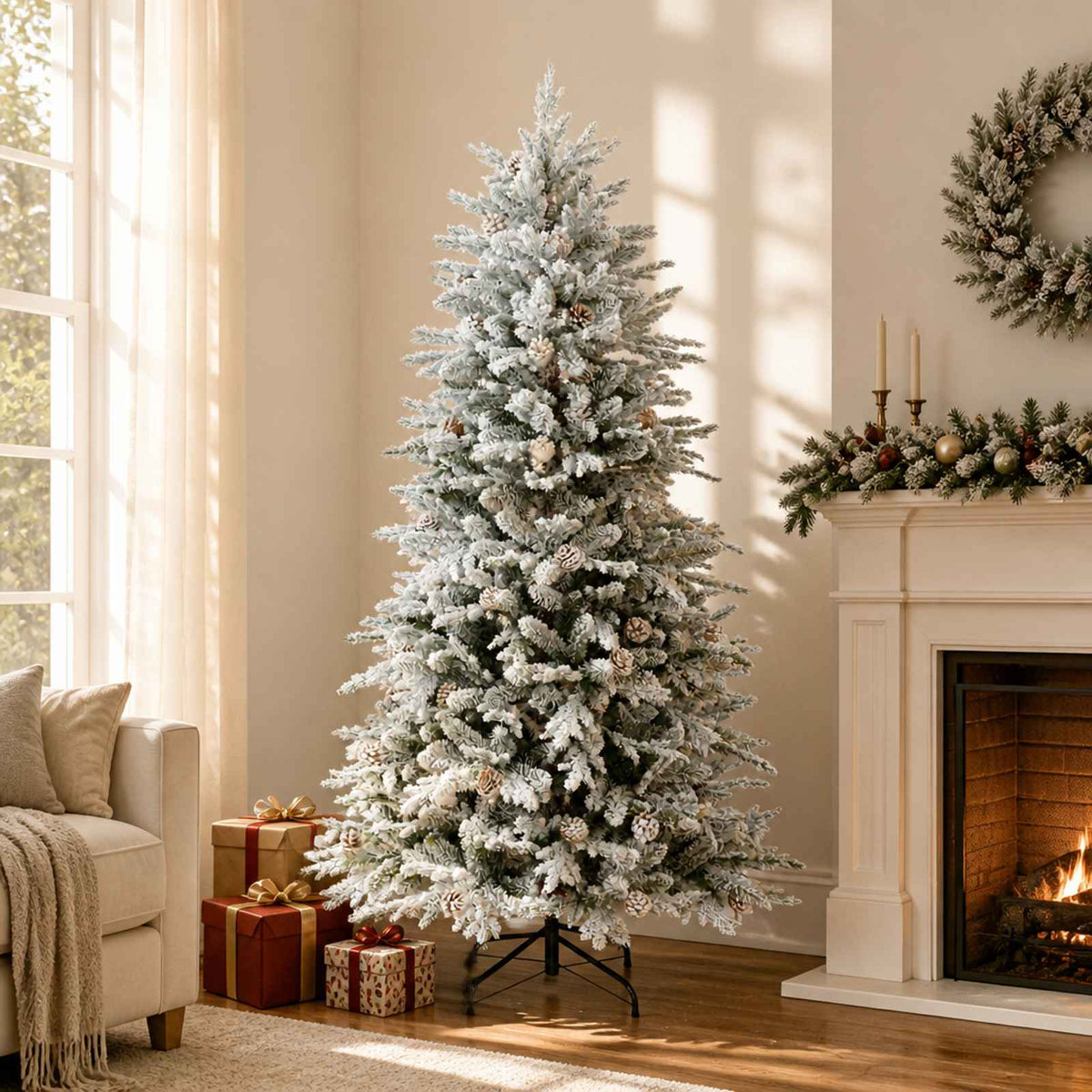 vidaXL Artificial Hinged Christmas Tree 150 cm PE & PVC