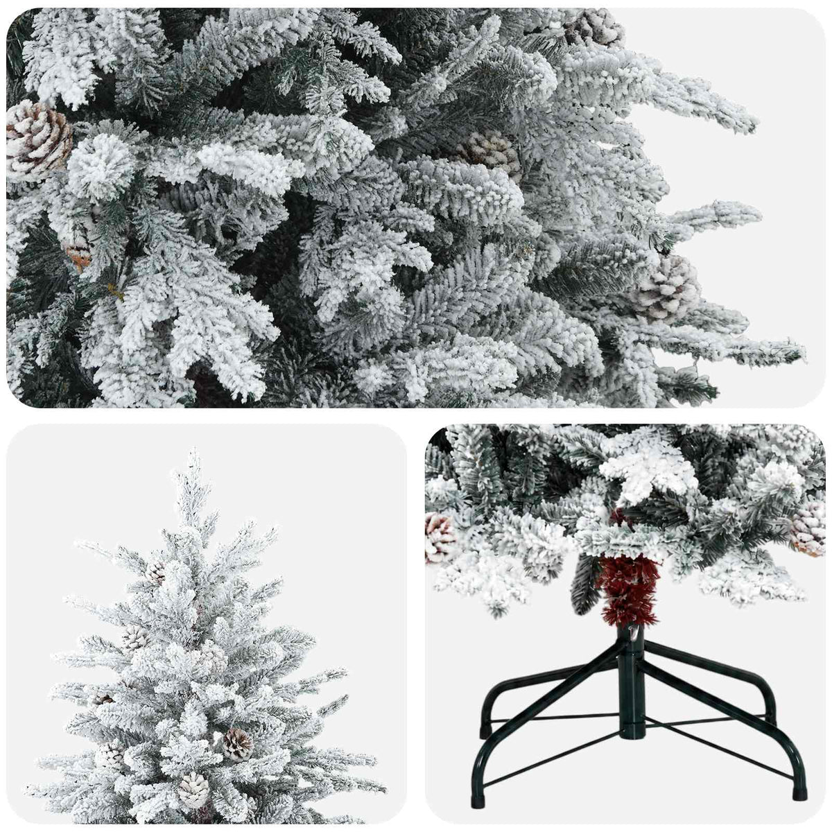 vidaXL Artificial Hinged Christmas Tree 150 cm PE & PVC